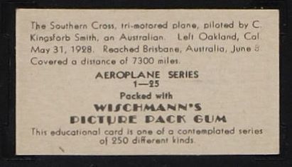 R5 1930s Wischmann's Gum Aeroplane Series